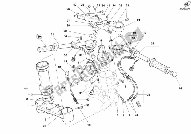 Todas las partes para Manillar de Ducati Superbike 999 R 2004